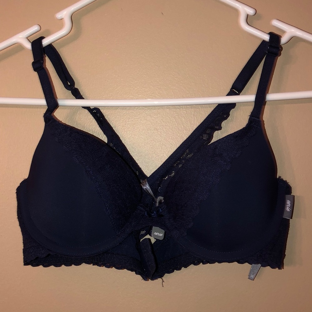 Aerie Navy Blue lace push up bra 34A